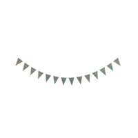 Green plaid mini pennant paper banner hung