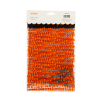 Orange polka dot cello treat bags packaged as Halloween party favors.