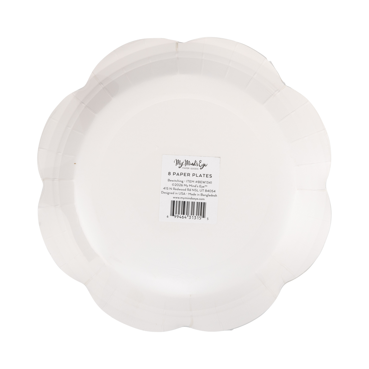 Close-up of the back side view and scalloped border on one plate.