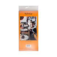 Packaging of 'My Mind's Eye' halloween straw with a Halloween-themed scene on an orange background.