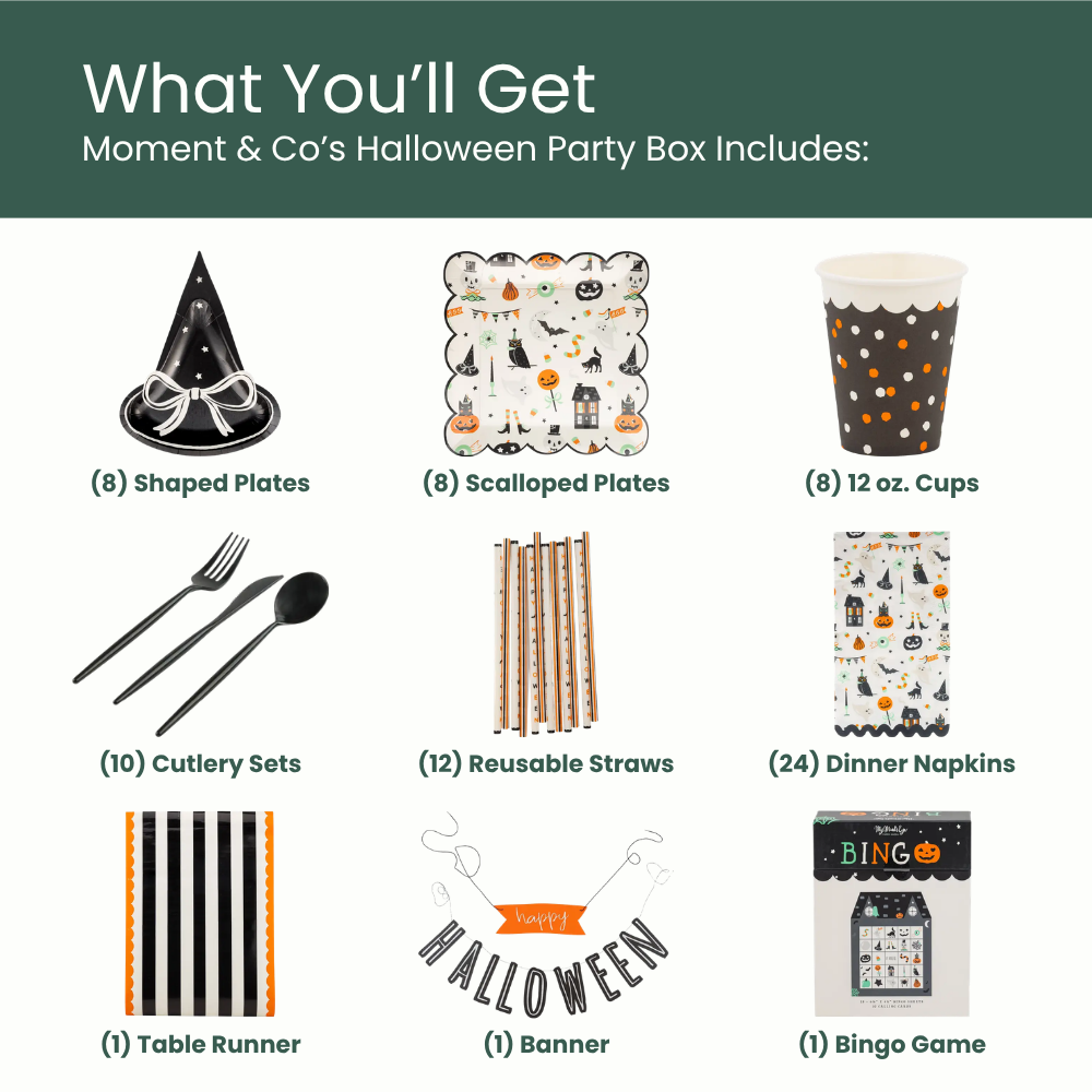 Moment & Co's Vintage Halloween Subscription Box Contents.