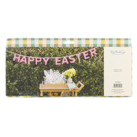 Back of packaged Easter felt banner with product details and photo