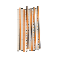 Set of 12 Happy Halloween reusable straws — "HAPPY HALLOWEEN" text and striped designs — on a white background.