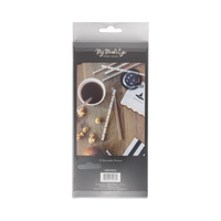 Packaging of My Mind's Eye product with a wooden surface and coffee cup illustration.