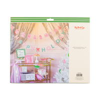 Back of the Happy Holidays banner set packaging showing product details and barcode