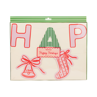 Happy Holidays banner set in retail packaging with header card