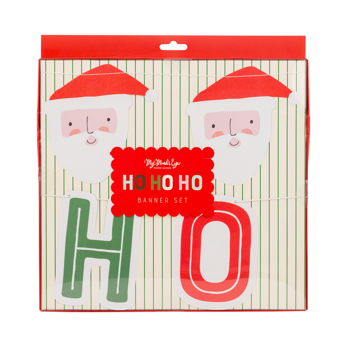 Ho Ho Ho Santa banner set in retail packaging with header card