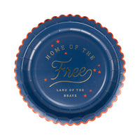 Home of the Free 9" Paper Plates, 8ct | Patriotic Plates, July 4th Paper Plates, 4th of July Party Supplies, Paper Dinner Plates, Patriotic