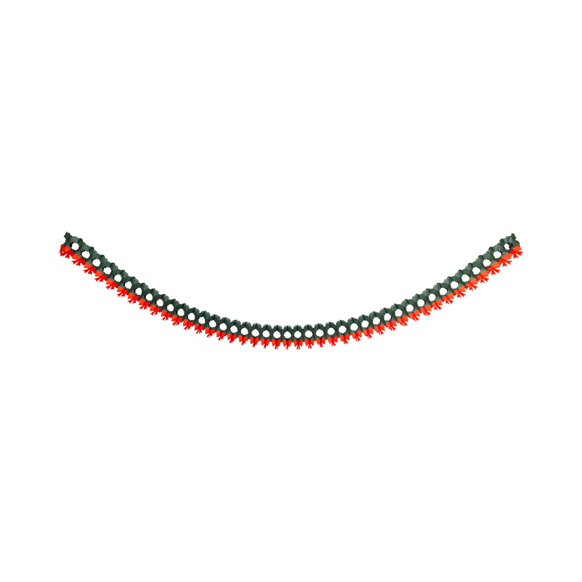 Single green honeycomb tree garland on a white background.