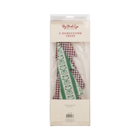 Two honeycomb trees folded flat in packaging showing 15" and 13" sizes