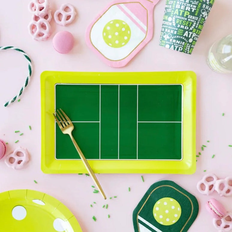 Serve in style with our pickleball court paper plates, the perfect addition to your pickleball party decorations!