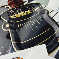 Halloween Paper Plates - Cauldron Shaped Witchy Paper Plates