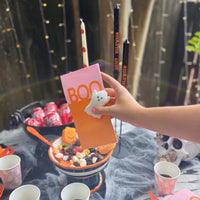 Pink and Orange Halloween Napkins - Halloween Paper Napkin Set