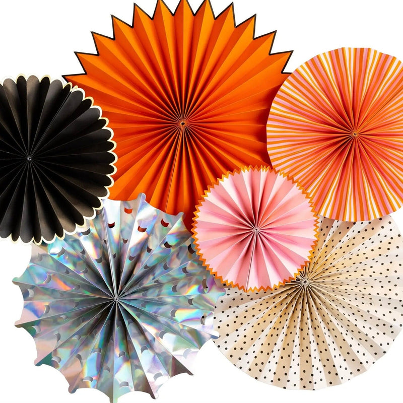 fun halloween party decorations in orange, black and pink