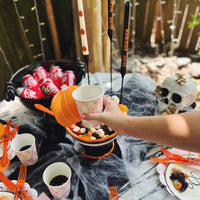 Orange pumpkin-shaped halloween paper cocktail napkins