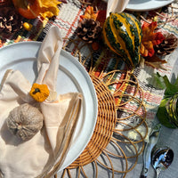 Orange pumpkin Thanksgiving napkin ring.