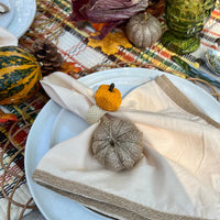 Orange pumpkin Thanksgiving napkin ring.