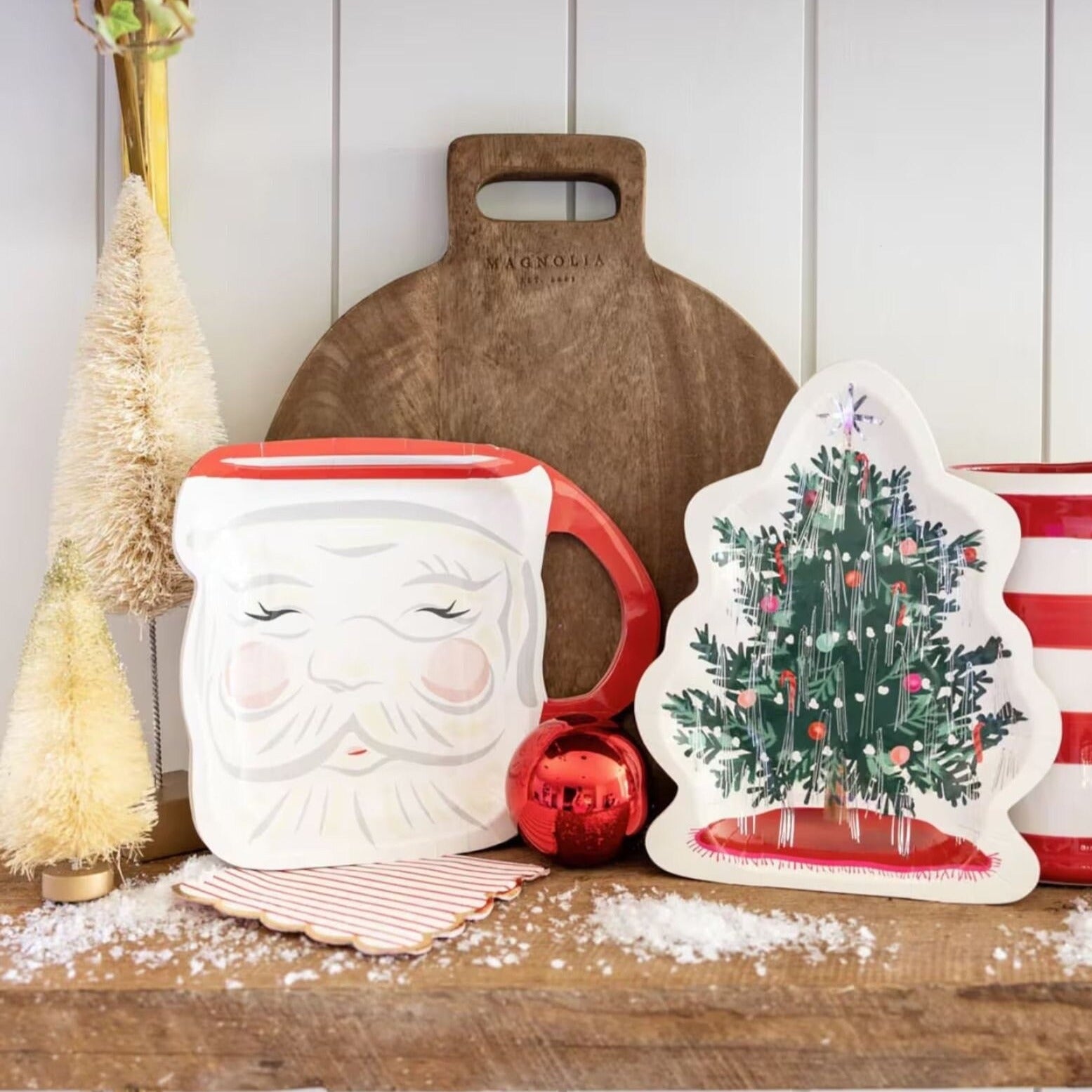 Santa Mug Christmas Paper Plates Set of 8 Moment Co