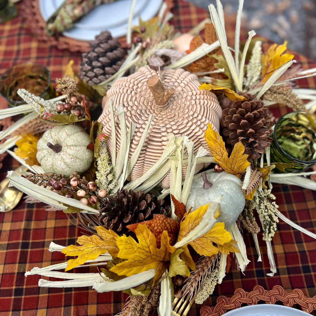 Foliage wreaths for fall perfect on your door or as a Thanksgiving centerpiece.