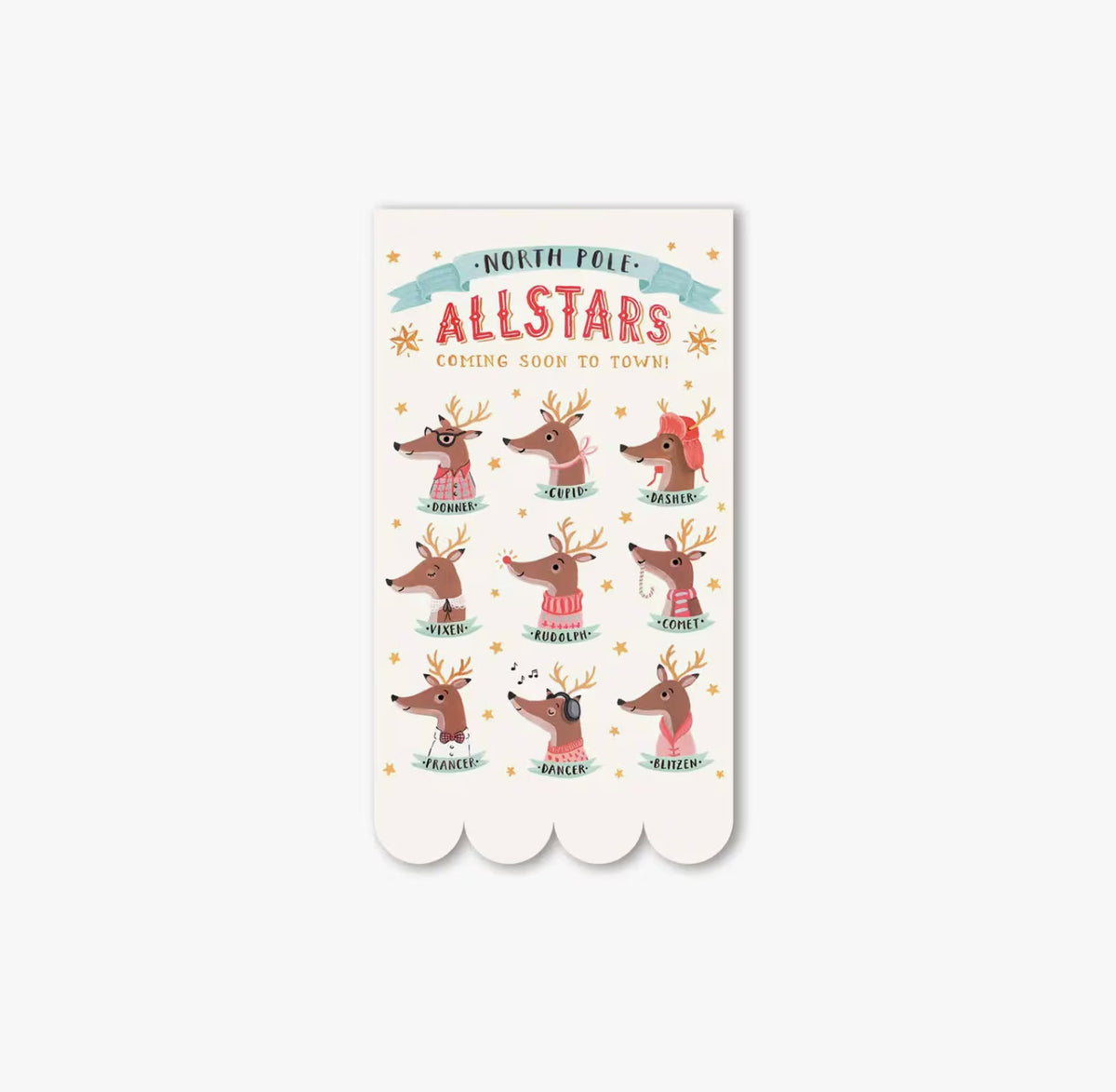 Christmas paper napkins featuring Santas Reindeer.