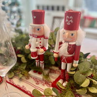 Red and white Christmas nutcrackers perfect for a Christmas Coffee Table Decor