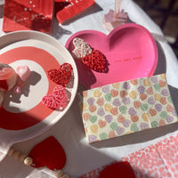Conversation hearts paper napkins perfect for a Valentines Day Party or for a Galentines Day Theme