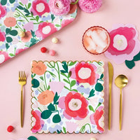 Floral Napkins | Flower Paper Napkins (Set of 18) - Easter Napkins - Pink Floral Paper Napkins - Floral Theme Party - Tea Party