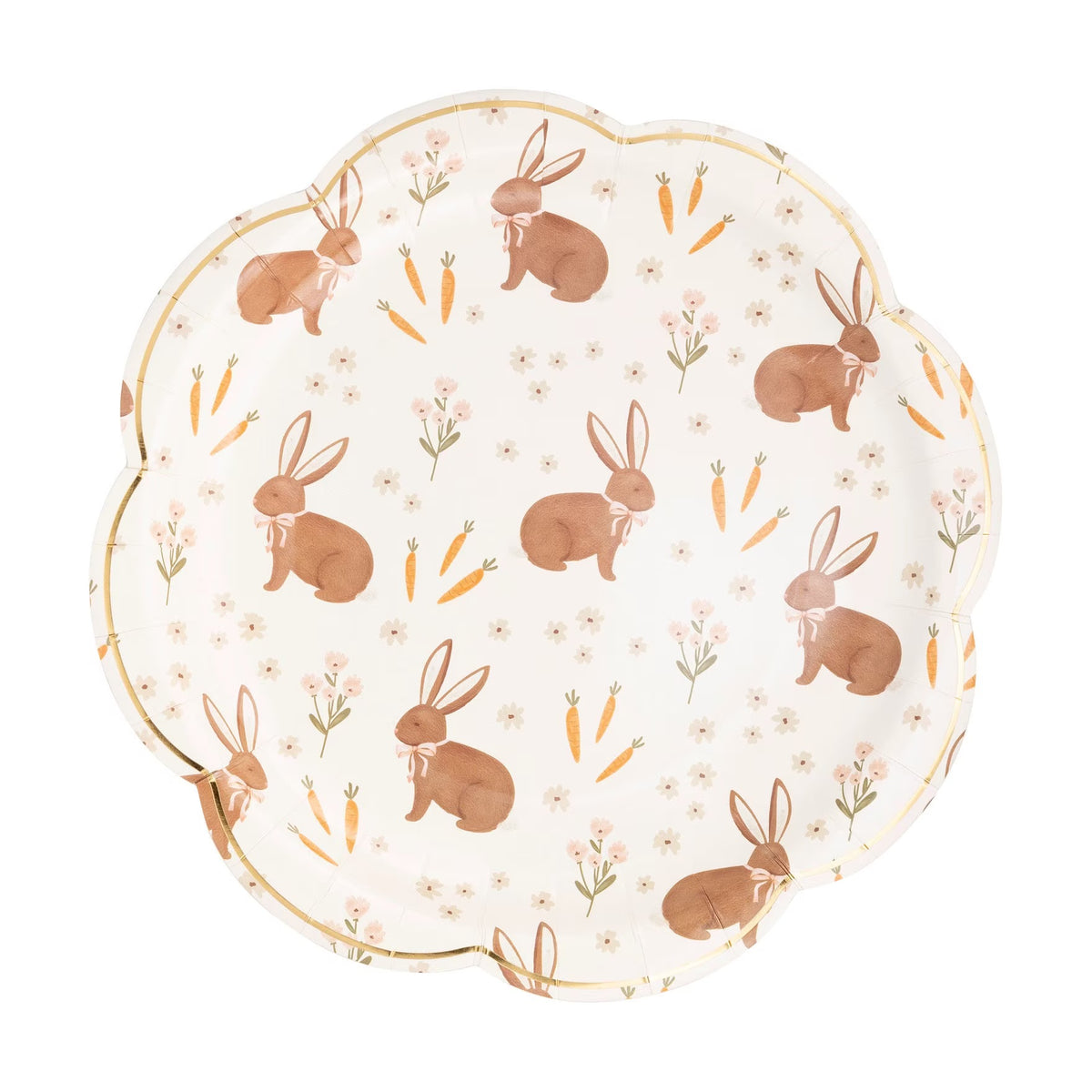 Easter Bunny Paper Plates | Easter Plates (Set of 8) - Scalloped Paper Plates - First Birthday Plates - Easter Brunch Plates - Easter Table