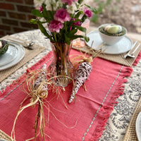Light pink Easter Carrot Decoration with a rustic straw bow