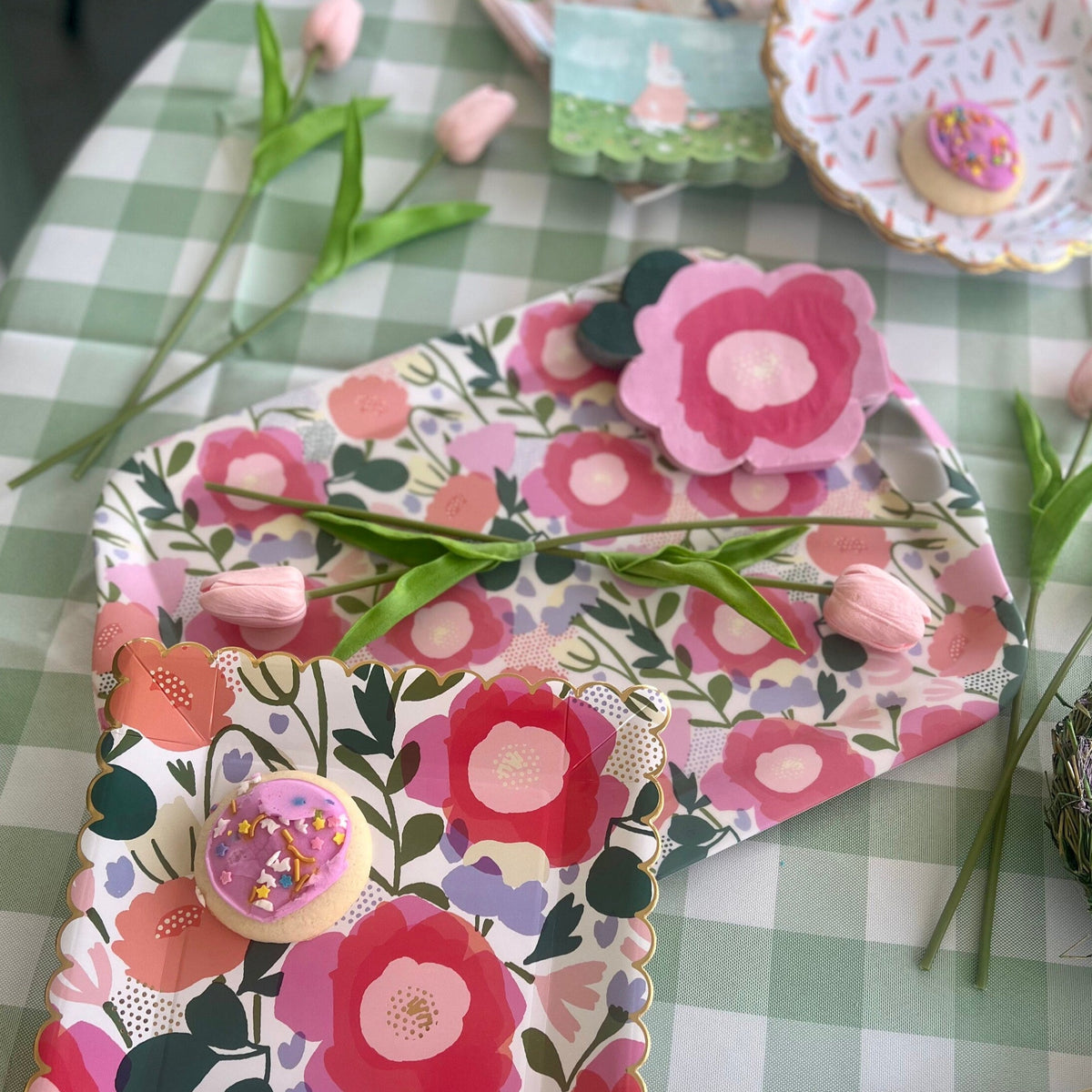 Floral Napkins | Flower Paper Napkins (Set of 18) - Easter Napkins - Pink Floral Paper Napkins - Floral Theme Party - Tea Party