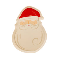 Isolated image of the Santa-shaped bamboo tray showing the cute design and red hat.