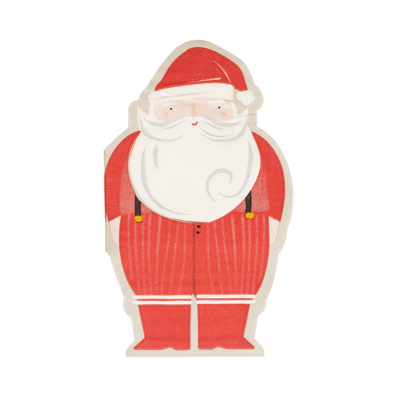 Isolated view of a single die-cut Santa Claus Napkin showing the full-body design.