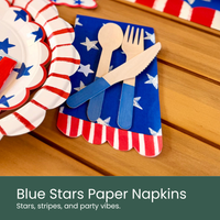 Blue Stars Paper Dinner Napkins - Moment & Co's Fourth of July Holiday Subscription Box