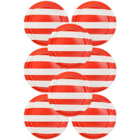 These red striped paper plates are a perfect match for your patriotic party! With a bold design, these plates pair nicely with our star plates for an all-American celebration.