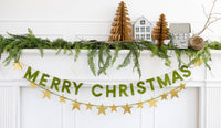 Large brown kraft paper accordion Christmas tree standing open