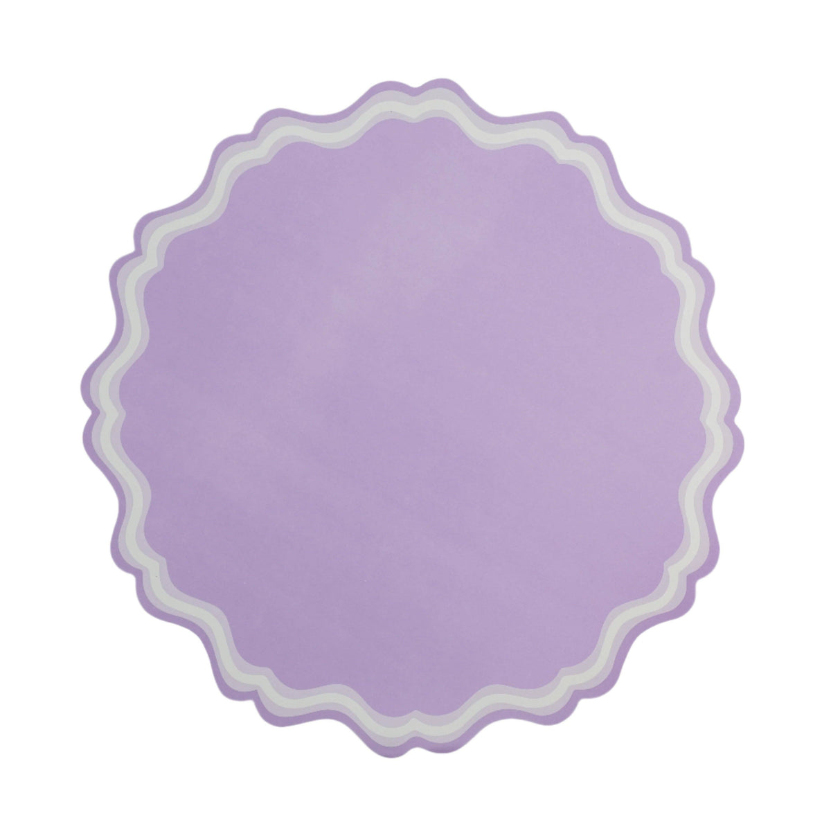 lavender scallop placemat with layered wavy edge design