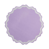 lavender scallop placemat with layered wavy edge design