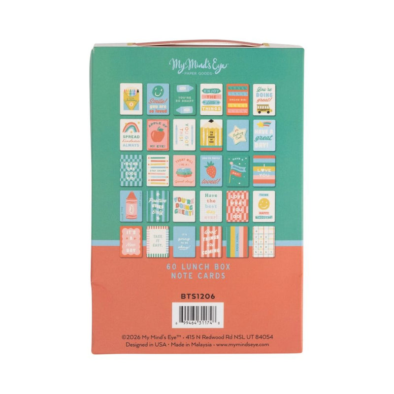 Back of lunchbox notes packaging showing all 60 designs.