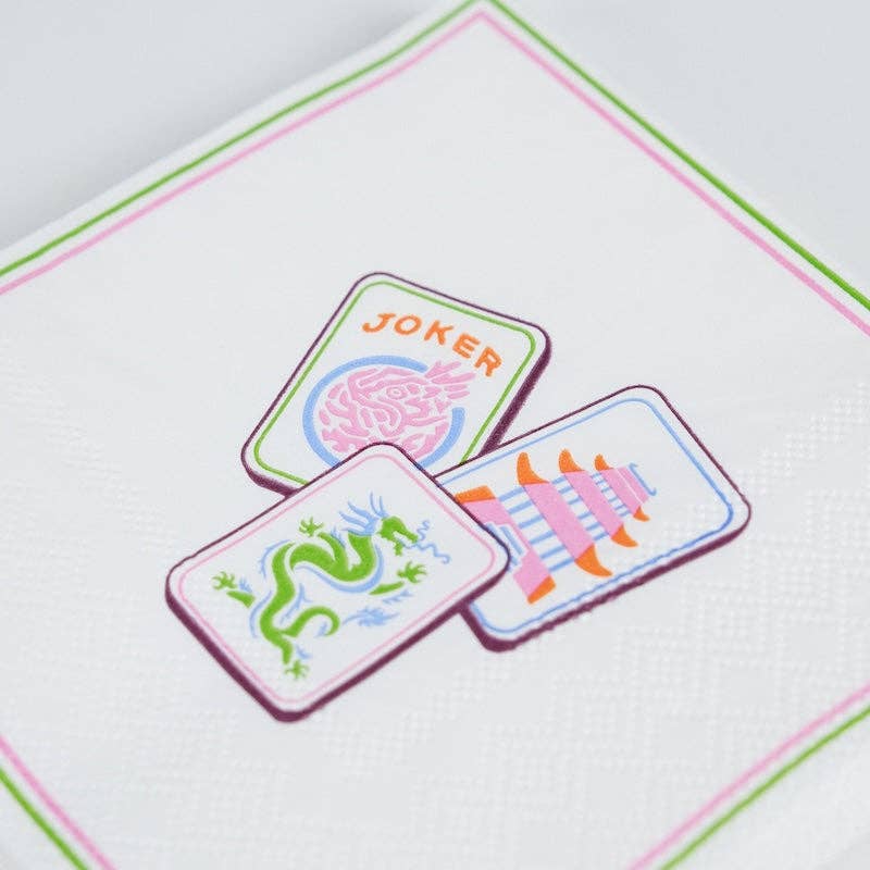 Close-up of the American Mahjong Accessories tile illustrations showing the Joker, Dragon, and Pagoda.