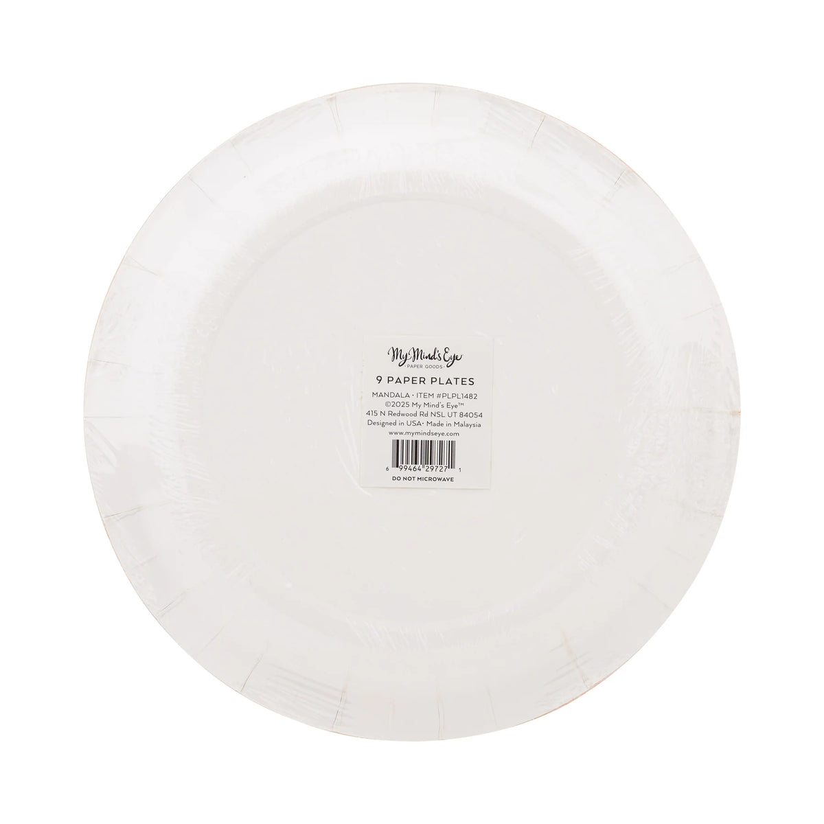 Pack of 9 mandala Diwali paper plates—three designs with gold foil.