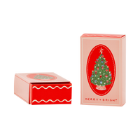 Pink Merry and Bright treat box with vintage Christmas tree shown open and closed