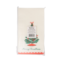 Back of the Merry Christmas napkins packaging showing the folded napkins and product label.