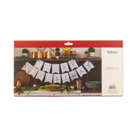 Back of the Merry Christmas sheet music banner packaging showing product details and barcode