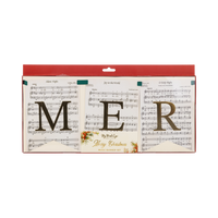Merry Christmas sheet music banner in retail packaging with header card