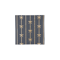 Midnight blue cocktail napkin with gold foil bow stripes