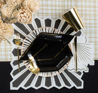 Gold Plaid Paper Table Runner