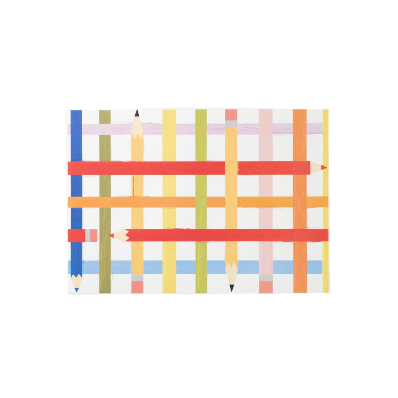 Pad of 12 pencil-stripe paper placemats, 12 × 17 in.