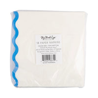 Pack of paper napkins with a visible brand label on a white background