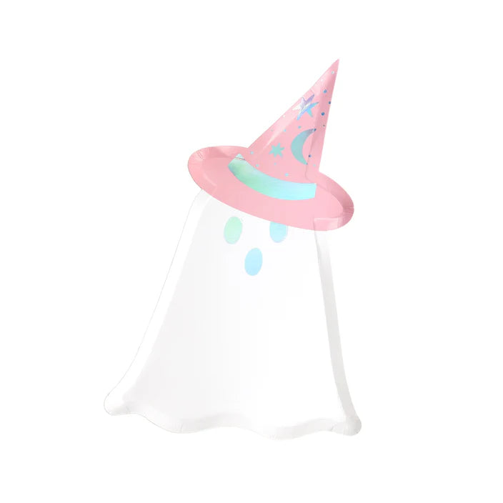 Single Bewitching Ghost die cut plate on white background, 12.5 by 5.5 inches.