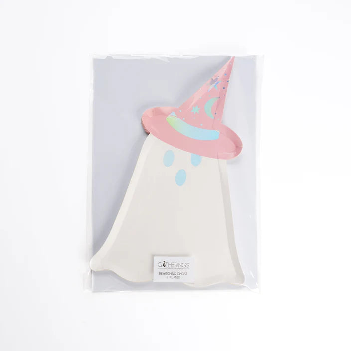 Retail pack of eight Bewitching Ghost die cut plates shown in clear packaging.